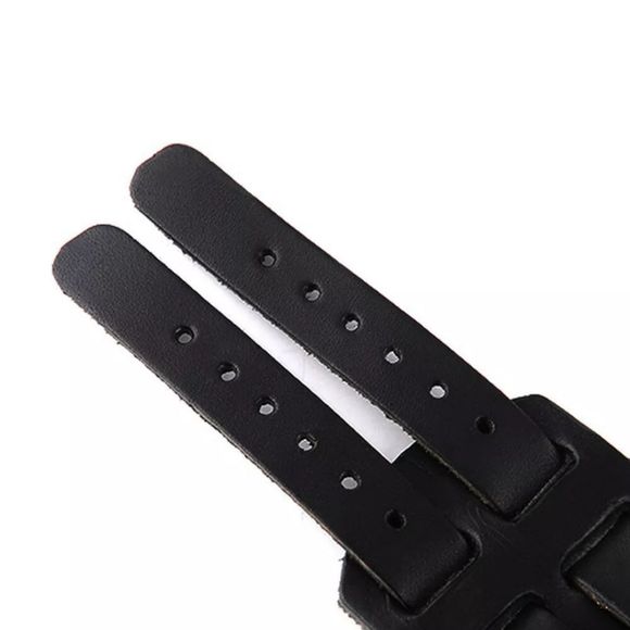 Wide Leather Belt Strap Buckle Adjustable Cuff - Picture 4 of 10
